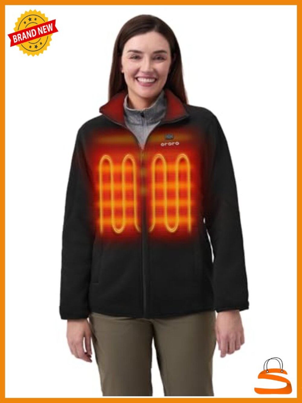 Women's Heated Fleece Jacket Lightweight 4-Zone Heating Layer